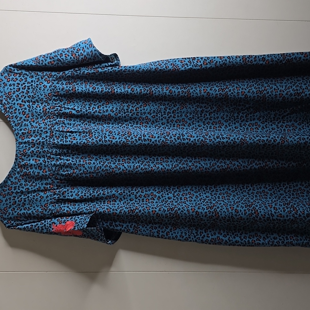 See And Be Seen Leopard Print Embroidered Short Sleeve Top or Tunic Medium - Picture 11 of 11